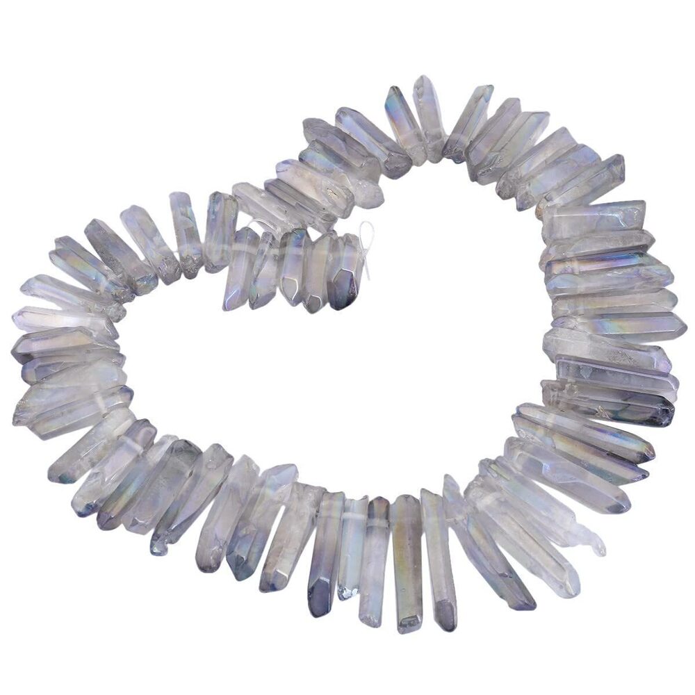 4011 Titanium Coated Rock Crystal Quartz Crystal Points Loose Beads Sticks
